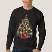 Weihnachtsbaum Basset Hund Familie Xmas Pajama Sweatshirt (Vorderseite)