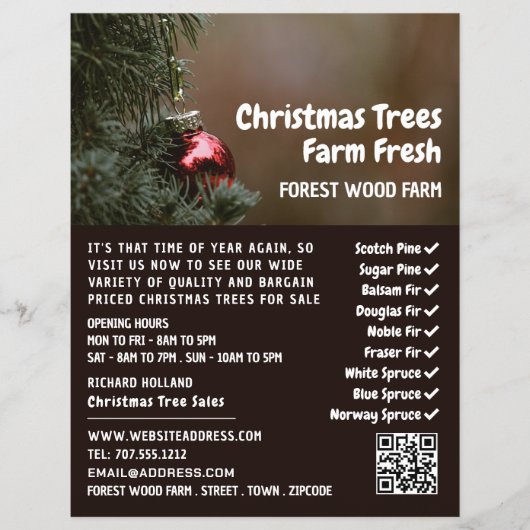 Weihnachtsbaum Bauble, Verkauf von Weihnachtsbaume Flyer (Vorne)