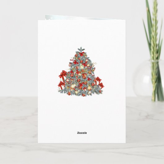 Weihnachtsbaum, Baubles Faltenkarte Feiertagskarte (Rückseite)