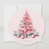 Weihnachtsbaum Baubles Shabby Circle Menu Card Einladung (Rückseite)
