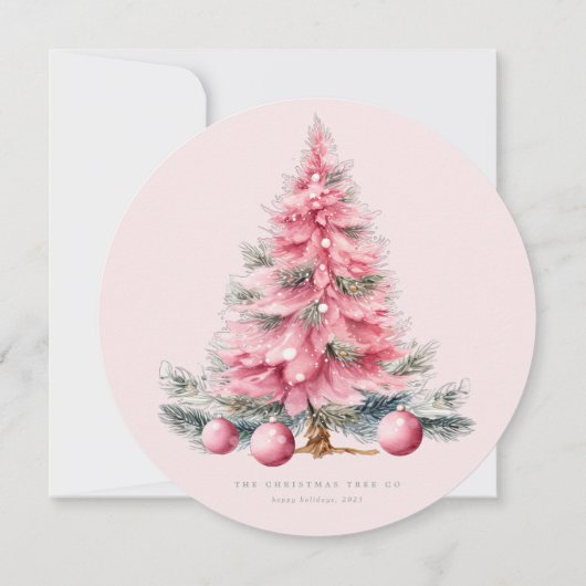 Weihnachtsbaum Baubles Shabby Circle Menu Card Einladung (Rückseite)