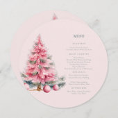 Weihnachtsbaum Baubles Shabby Circle Menu Card Einladung (Vorne/Hinten)