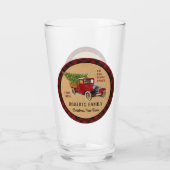 Weihnachtsbaum-Bauernhof-Vintager LKW-rotes Glas (Rückseite)