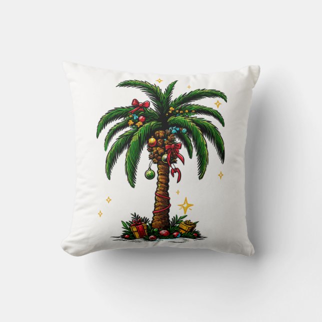 Weihnachtsbaum, Beach Aloha Weihnachten Kissen (Vorderseite)