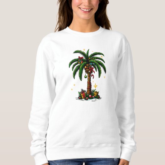 Weihnachtsbaum, Beach Aloha Weihnachten Sweatshirt (Vorderseite)