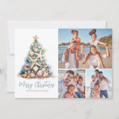 Weihnachtsbaum Beach Foto Feiertagskarte (Vorderseite)