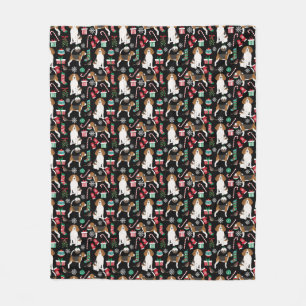 Weihnachtsbaum-Beagle Fleecedecke