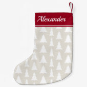 Weihnachtsbaum Beige Burgundy Muster Individuelle Kleiner Weihnachtsstrumpf (Rückseite)