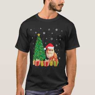 Weihnachtsbaum Beleuchtung Santa Hut Perserkatze W T-Shirt