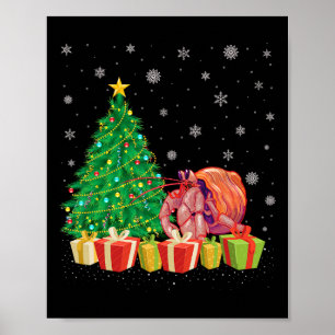 Weihnachtsbaum Beleuchtung Weihnachtsmann Hut Eins Poster