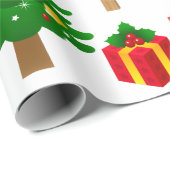 Weihnachtsbaum Bell Advent Wreath Snowman Geschenkpapier (Rolleneckpunkt)