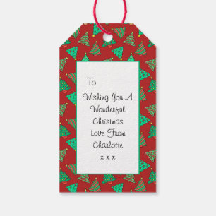 Weihnachtsbaum   Benutzerdefiniert Red Geschenkanhänger