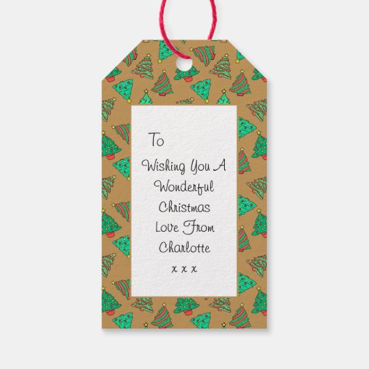 Weihnachtsbaum | BenutzerGold Geschenkanhänger (Rückseite)