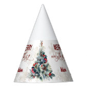 Weihnachtsbaum Berries Holiday wünscht Monogram Partyhütchen (Vorderseite)