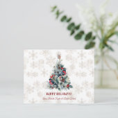 Weihnachtsbaum Berries Holiday wünscht Monogram Postkarte (Stehend Vorderseite)