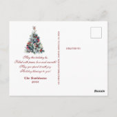 Weihnachtsbaum Berries Holiday wünscht Monogram Postkarte (Rückseite)