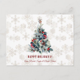 Weihnachtsbaum Berries Holiday wünscht Monogram Postkarte