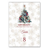 Weihnachtsbaum Berries Holiday wünscht Monogram Tischnummer (Rückseite)