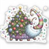 Weihnachtsbaum Bestie Custom-Cut Vinyl Sticker (Vorderseite)