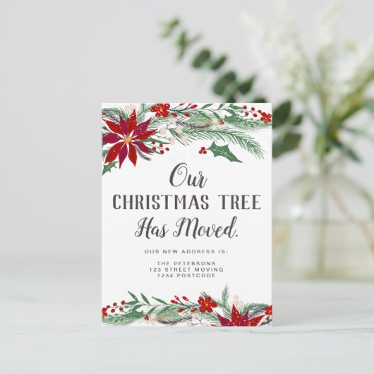 Weihnachtsbaum bewegte Lichter mistletoe bewegen Ankündigungspostkarte (Stehend Vorderseite)