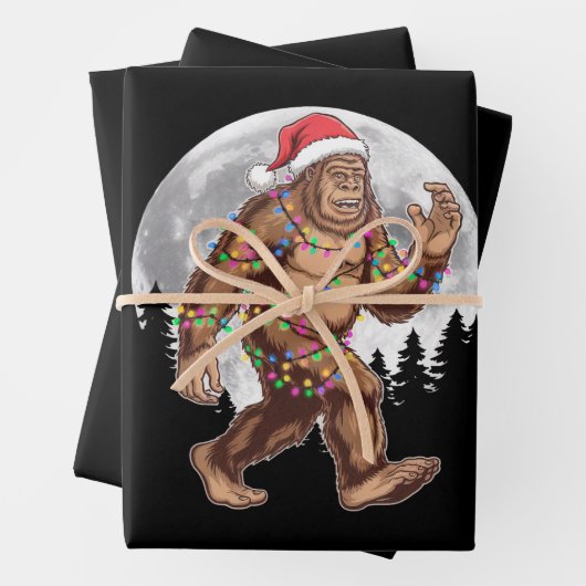Weihnachtsbaum Bigfoot Weihnachten Lichter Xmas Sa Geschenkpapier Set (Beispiel)