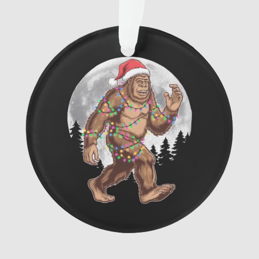 Weihnachtsbaum Bigfoot Weihnachten Lichter Xmas Sa Ornament (Vorderseite)