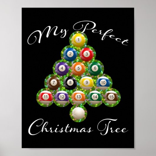 Weihnachtsbaum Billiards Ugly Xmas Sweater Poster (Vorne)