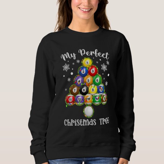 Weihnachtsbaum Billiards Ugly Xmas Sweater Sweatshirt (Vorderseite)