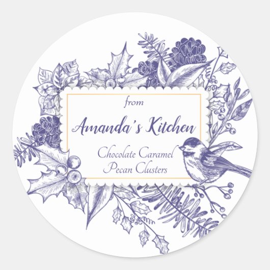 Weihnachtsbaum, Bird Pine Conces Runder Aufkleber (Vorderseite)