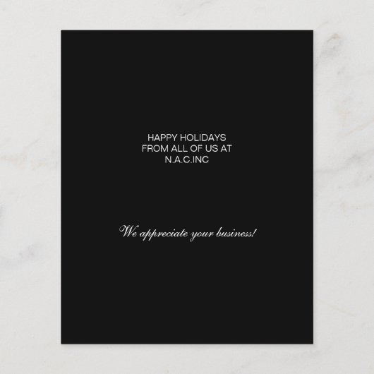 Weihnachtsbaum Black Business Weihnachtskarte (Rückseite)