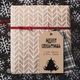 Weihnachtsbaum Black Rustic Frohe Weihnachten Geschenkanhänger