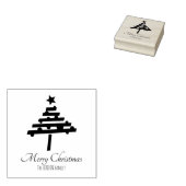 Weihnachtsbaum Black Script Personalisierbar Feier Gummistempel (Stempel)