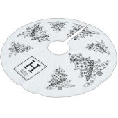 Weihnachtsbaum Black & White Holiday Monogram Polyester Weihnachtsbaumdecke (Schrägansicht)