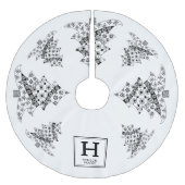 Weihnachtsbaum Black & White Holiday Monogram Polyester Weihnachtsbaumdecke (Vorderseite)