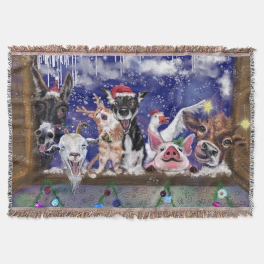 Weihnachtsbaum Blanket Funny Farm Animal Party Decke (Vorderseite)