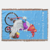 Weihnachtsbaum Blanket Gnome mit Fahrrad und Gesch Decke (Vorderseite)