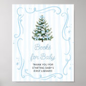 Weihnachtsbaum Blau Baby Shower Bücher für Baby Poster (Vorne)