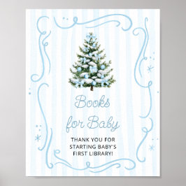 Weihnachtsbaum Blau Baby Shower Bücher für Baby Poster