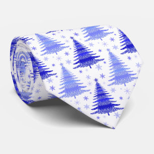 Weihnachtsbaum Blau Periwinkle Muster Design Krawatte