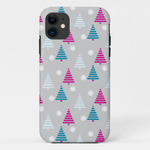 Weihnachtsbaum blau pink einfach Case-Mate iPhone hülle