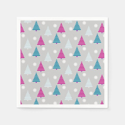 Weihnachtsbaum blau pink, einfach serviette (Vorderseite)