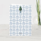 Weihnachtsbaum Blau und Weiß Feiertagskarte (Rückseite)