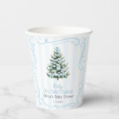 Weihnachtsbaum Blau Winter Baby Shower Pappbecher (Vorderseite)