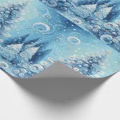 Weihnachtsbaum Blaue Decoupage Whimsical Geschenkpapier (Ecke)