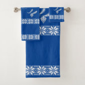 Weihnachtsbaum. Blaue Farbe Badhandtuch Set (Insitu)