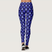 Weihnachtsbaum Blaue Muster Design Leggings (Rückseite)
