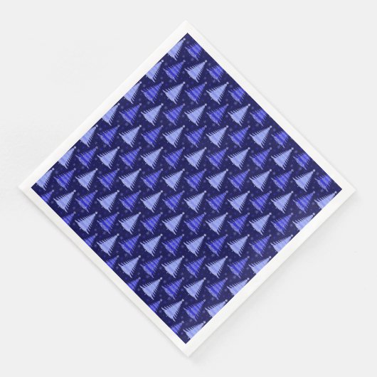 Weihnachtsbaum Blaue Muster Design Serviette (Ecke)