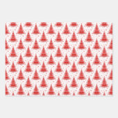 Weihnachtsbaum Blaues grünes Muster Design Geschenkpapier Set (Vorderseite 2)