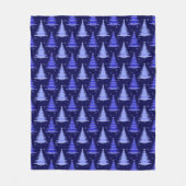 Weihnachtsbaum Blaues Muster Design Fleece Blanket (Vorderseite)