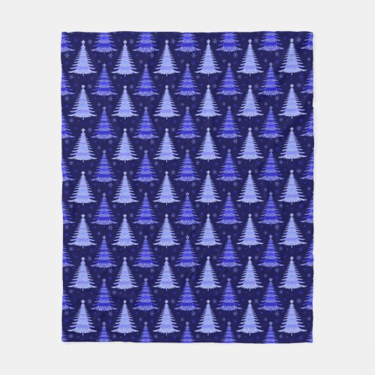 Weihnachtsbaum Blaues Muster Design Fleece Blanket (Vorderseite)